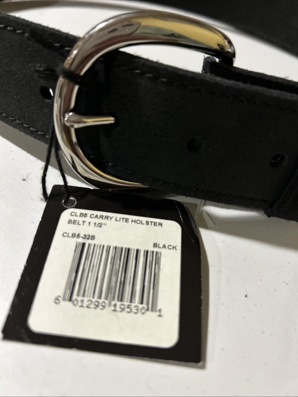 Galco CLB5-32B 1.5" Carry Lite Suede Leather Belt Black 32 inch Brass Buckle USA